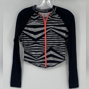 Womens Speedo Black/Grey Geo Print Activewesr Zip Jacket. Sz Med. Lightly Worn.